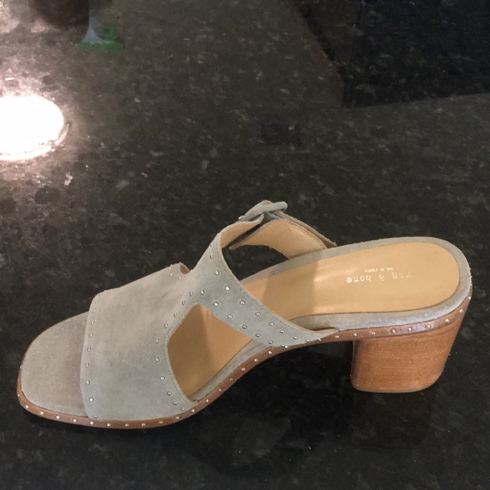 Rag & Bone Matteo Gray Suede Open Toe Mule. - image 1